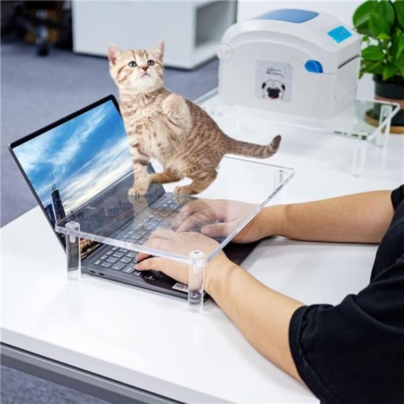 Pack of 2 Acrylic Monitor Stand - 10mm Thickness - 14.5''(L) x 9''(W) x 3.4''(H) - Picture 4 of 7